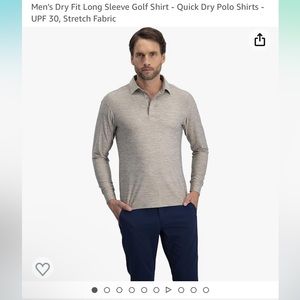 4 pack - Three Sixty Six Men's Dry Fit Long Sleeve Polo Golf Shirt